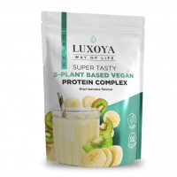 SUPER TASTY 5-PLANT BASED VEGAN PROTEIN COMPLEX-KIWI+BANÁN 30GR,450GR